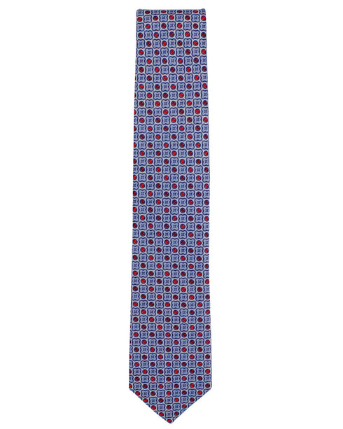 Red Geometric Silk Tie